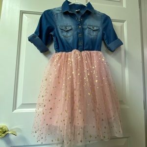 Arizona Roll-Tab Sleeve Jean And Tutu Dress